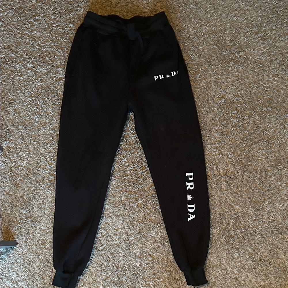 Prada Black Joggers with Logo